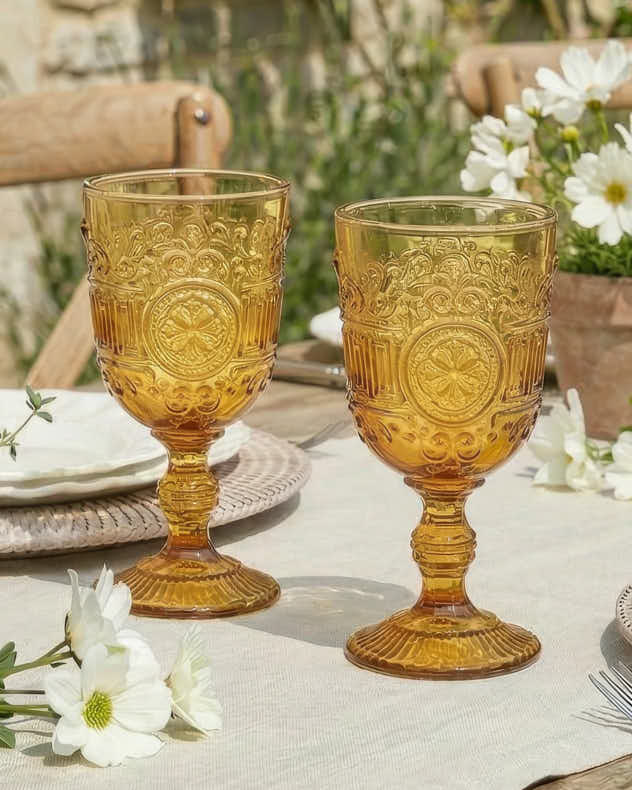 Wine Glasses Set of 4 - Parisian Amber Wine Goblet