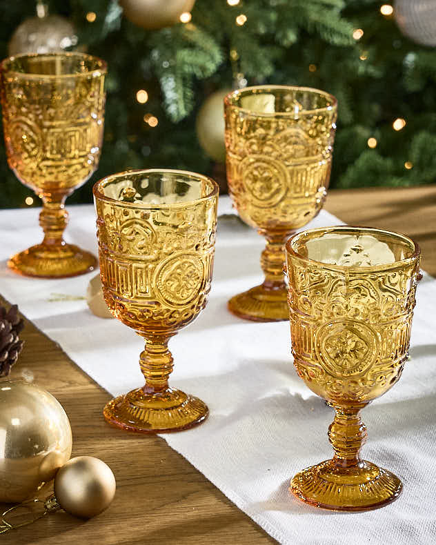 Parisian Amber Wine Goblet