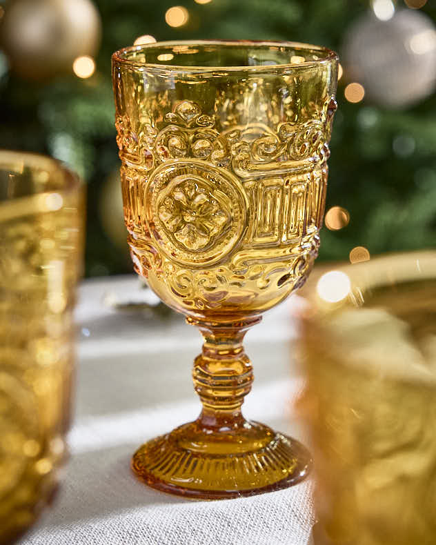 Parisian Amber Wine Goblet