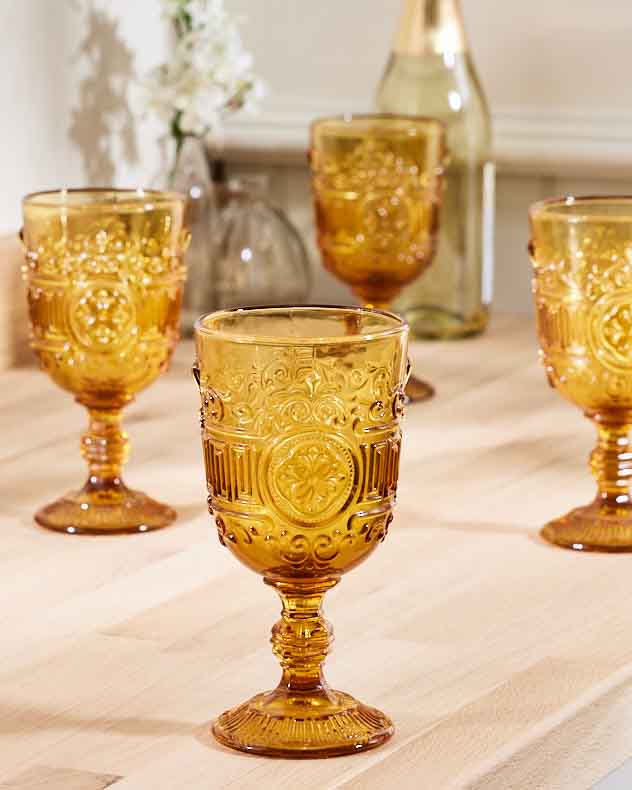 Parisian Amber Wine Goblet