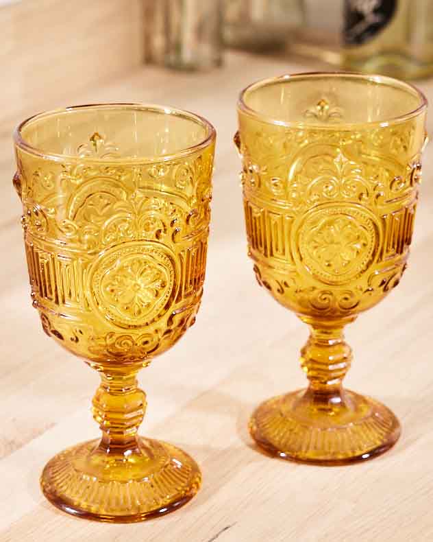 Parisian Amber Wine Goblet