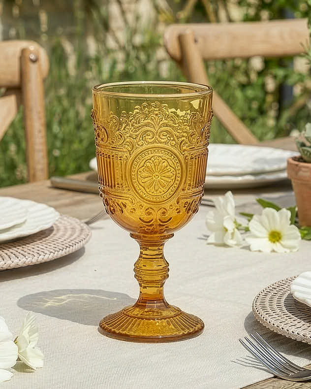 Wine Glasses Set of 2 - Parisian Amber Wine Goblet