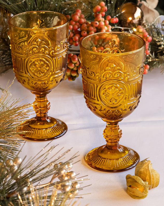 Parisian Amber Wine Goblet