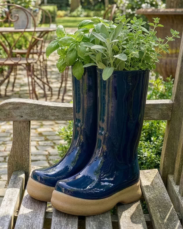 Large Ceramic Welly Boot Planters
