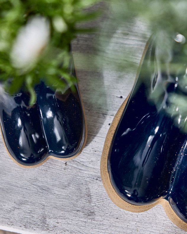 Pots & Planters - Little & Large Dark Blue Welly Boots Planter Set