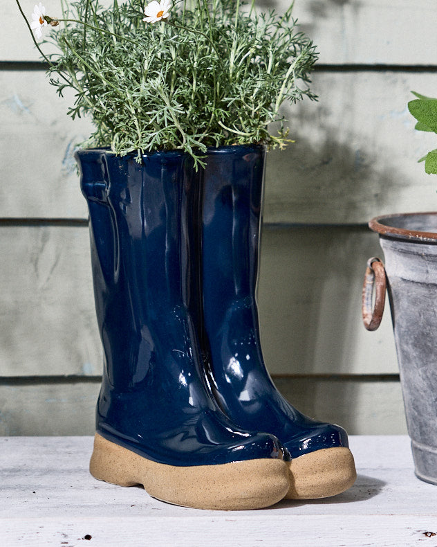 Pots &amp; Planters Midnight Blue - Ceramic Welly Planter Collection