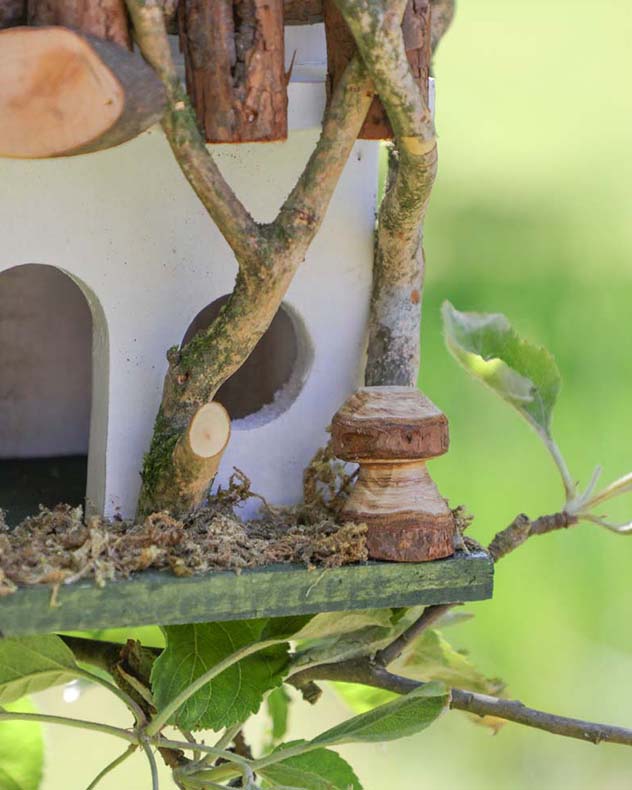 Personalised White Country Cottage Bird Hotel