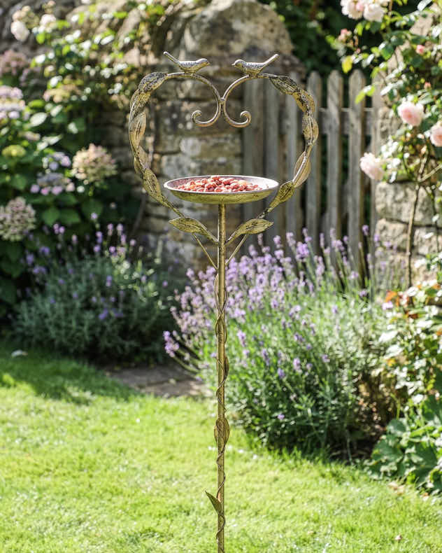 Bird Feeders - Freestanding Heart Garden Bird Dish