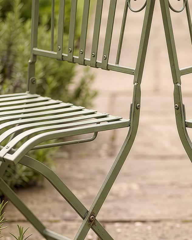 Set of 2 Vintage Green Garden Chairs