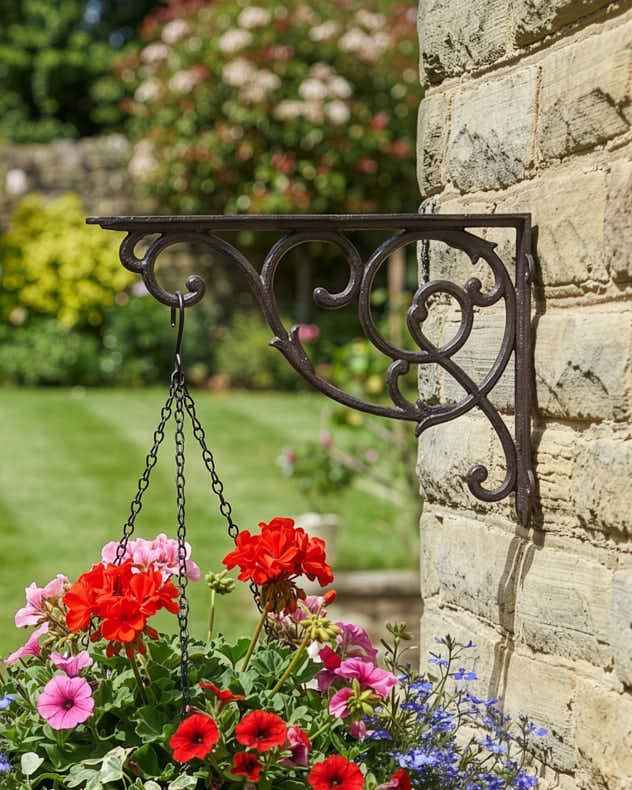 Garden Accessories - XL Cast Iron Hanging Basket Bracket