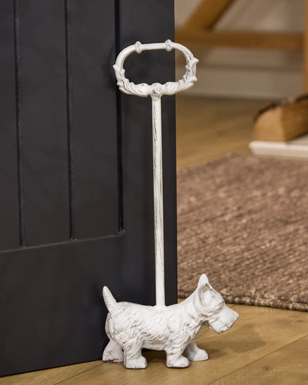 Heavy Westie Long Handled Door Stop