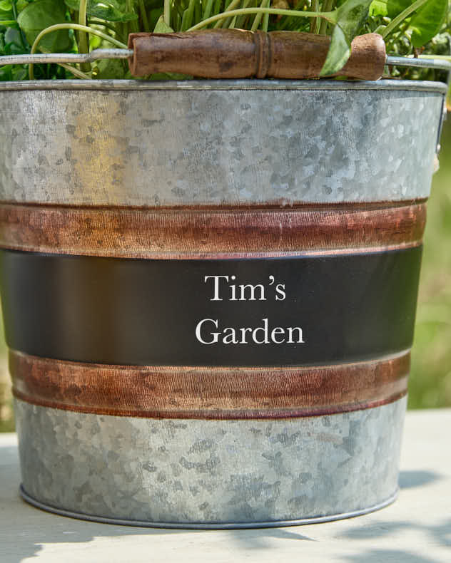 Jardinière personnalisée à bande noire