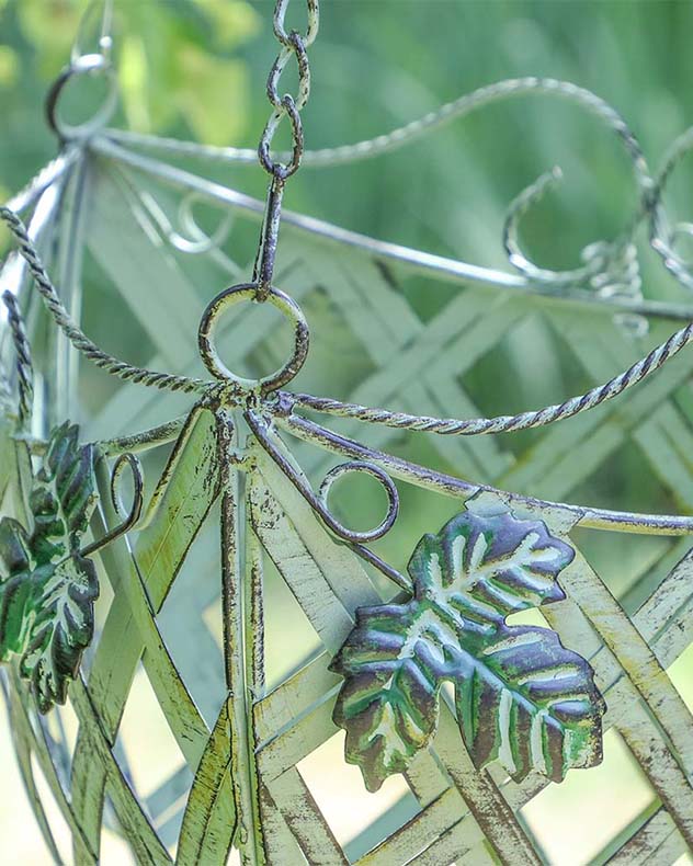 Set of 2 Green Vintage Hanging Baskets