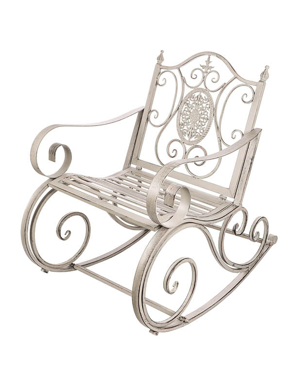 Vintage Grey Garden Rocking Chair