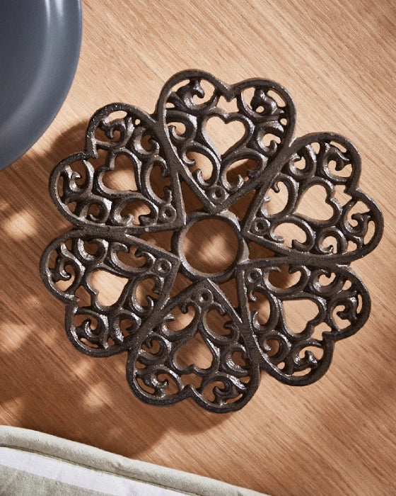 Brown Recycled Iron Trivets - XL Farmhouse Cast Iron Trivet