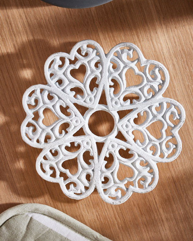 Trivets - Extra Large White Cast Iron Trivet