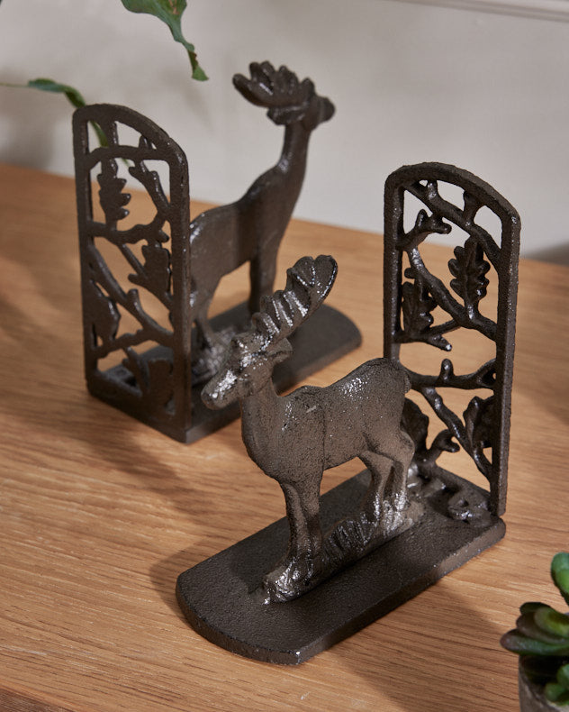 Pair of Cast Iron Stag Bookends