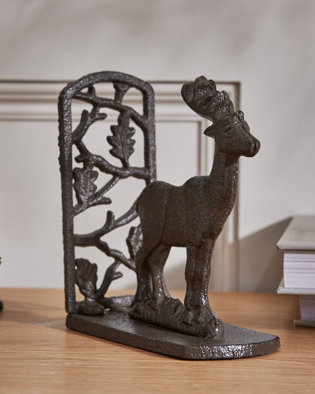 Pair of Cast Iron Stag Bookends