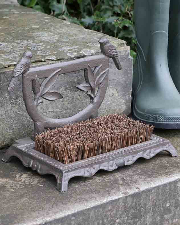 Garden Birds Boot Brush &amp; Scraper