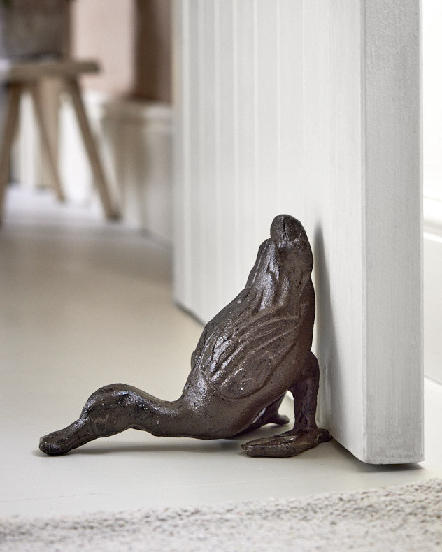 Brown Recycled Iron Door Stops - Diving Duck Door Stop