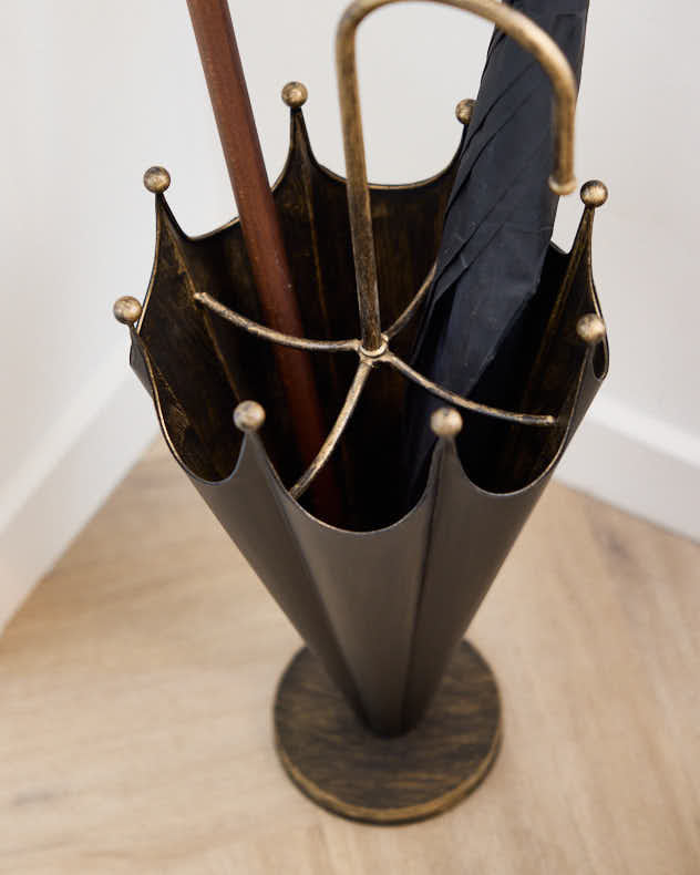 Black & Gold Umbrella Stand
