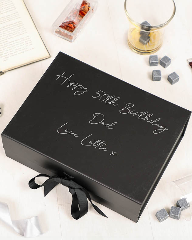 Personalised A4 Black Gift Box