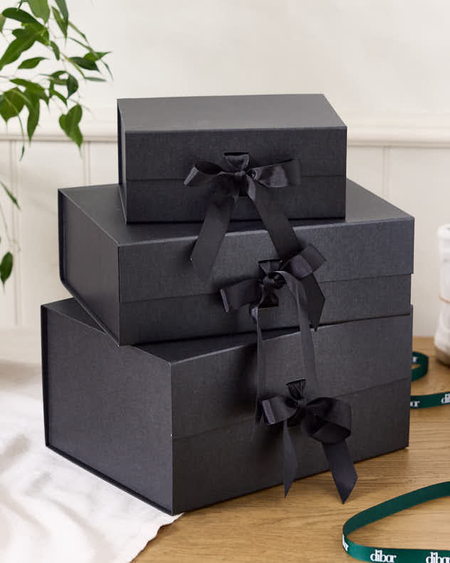 A5 Black Reinforced card Gift Boxes - Luxury Black Gift Box Collection