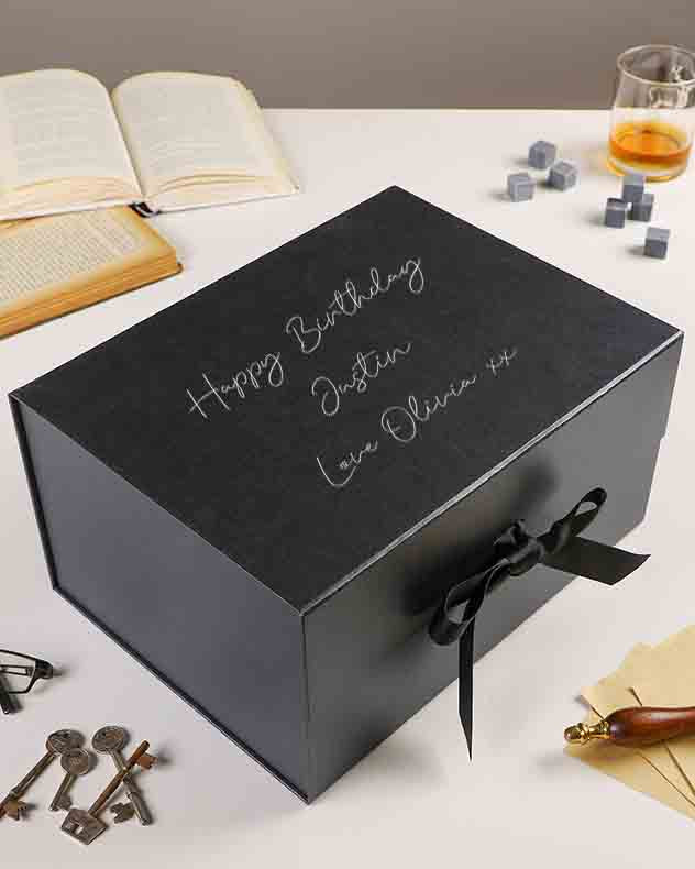 Personalised Deep A4 Black Gift Box