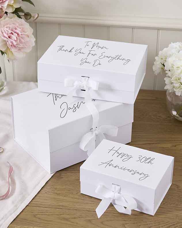 A5 White Reinforced card Gift Boxes - Personalised Ivory Gift Box Collection