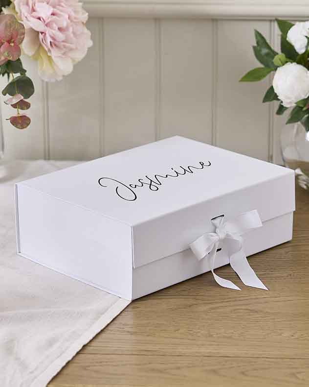 White Gift Boxes - Personalised A4 Ivory Gift Box