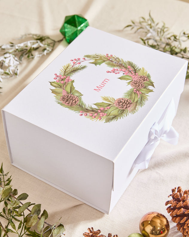 Personalised Christmas Wreath Gift Box