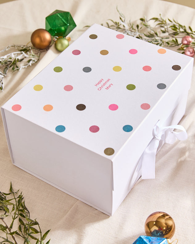 Personalised Polka Dot Christmas Gift Box