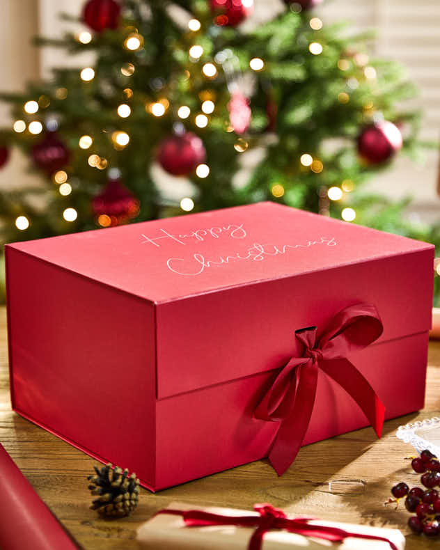 Collection de coffrets cadeaux rouges personnalisés