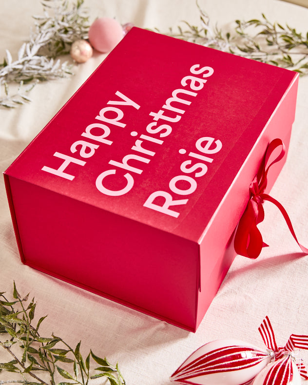 Personalised Red Christmas Gift Box