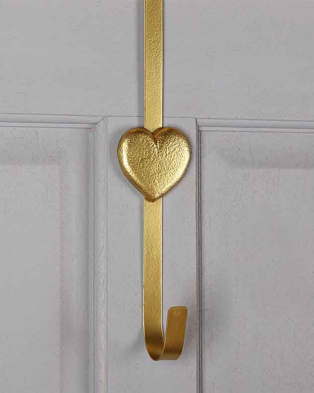 Suspension couronne cœur en or brossé