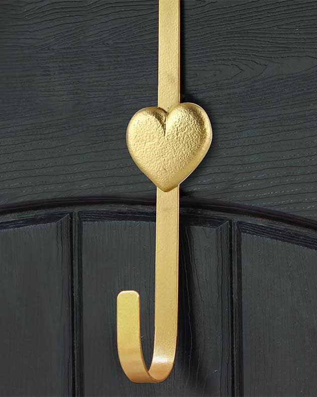 Suspension couronne cœur en or brossé