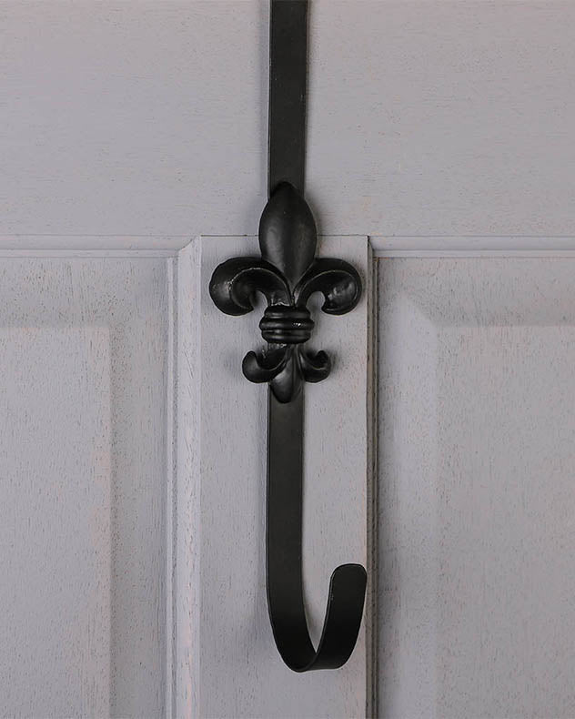 Black Fleur de Lys Wreath Hanger