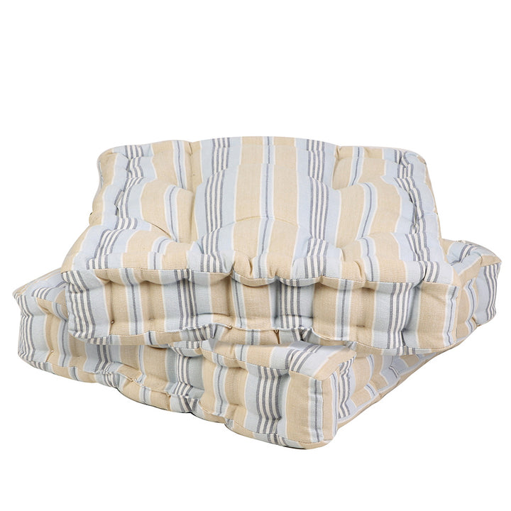 Oxford Stripe Seat Pad Blue Box Indoor Cushion