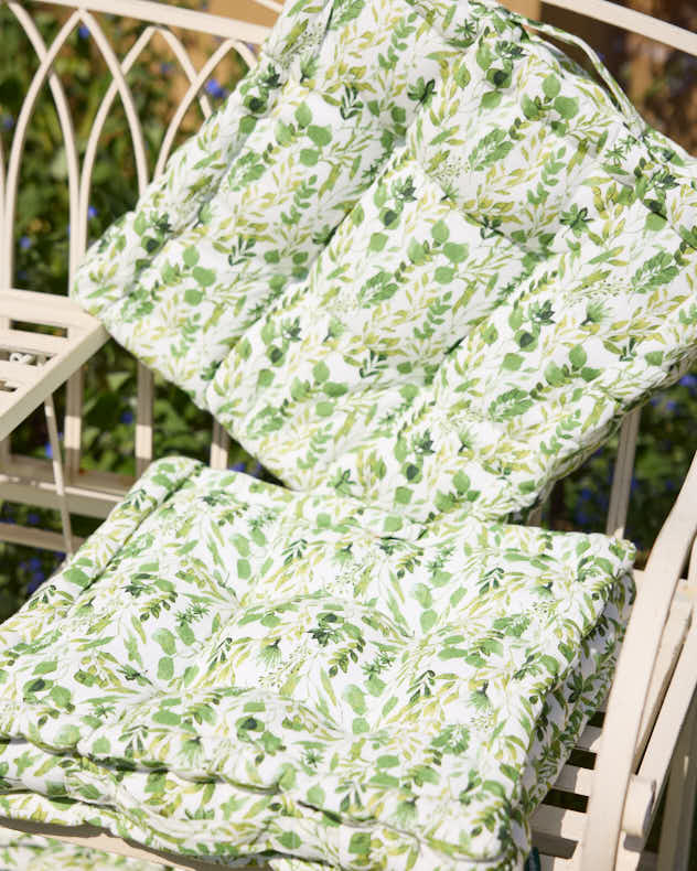 Seat Pads Four Pack - Set of Botanical Print Box Cushions