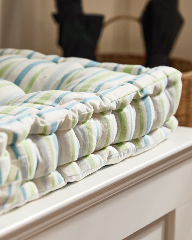 Bench Cushions - Tenby Stripe Indoor Bench Cushion