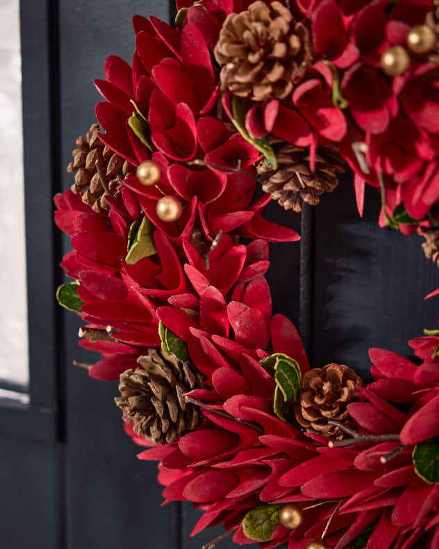 Festive Firecracker Red Wreath 35cm