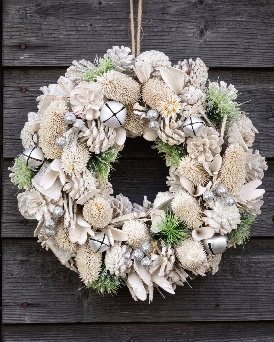 Silver Bells Wreath 36cm