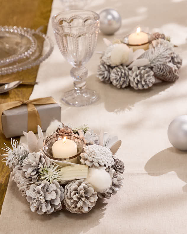 Candle Holders - Snow Dusted Woodland Tealight Holders