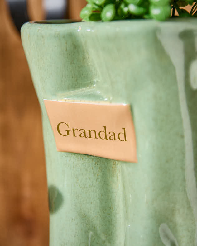 Grande jardinière verte personnalisée en caoutchouc