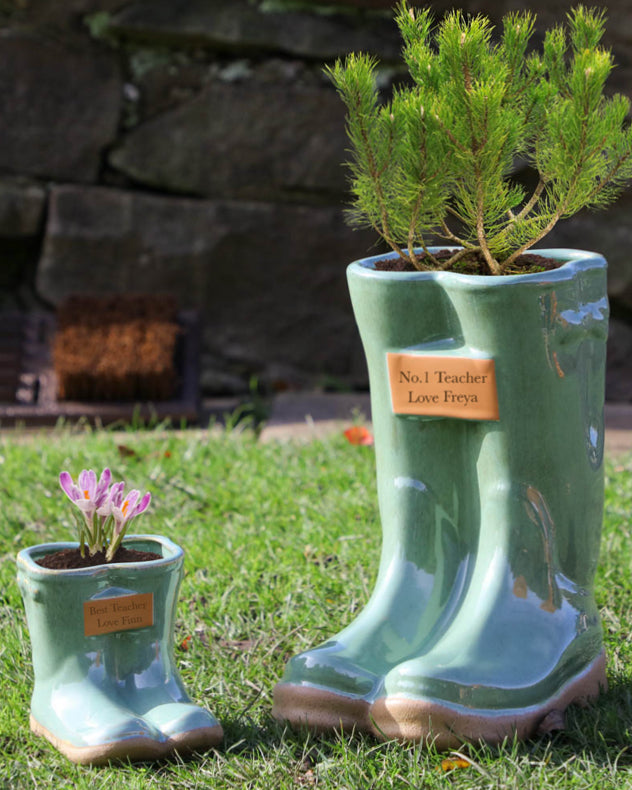 Personalised Gift Welly Boot Ceramic Planters