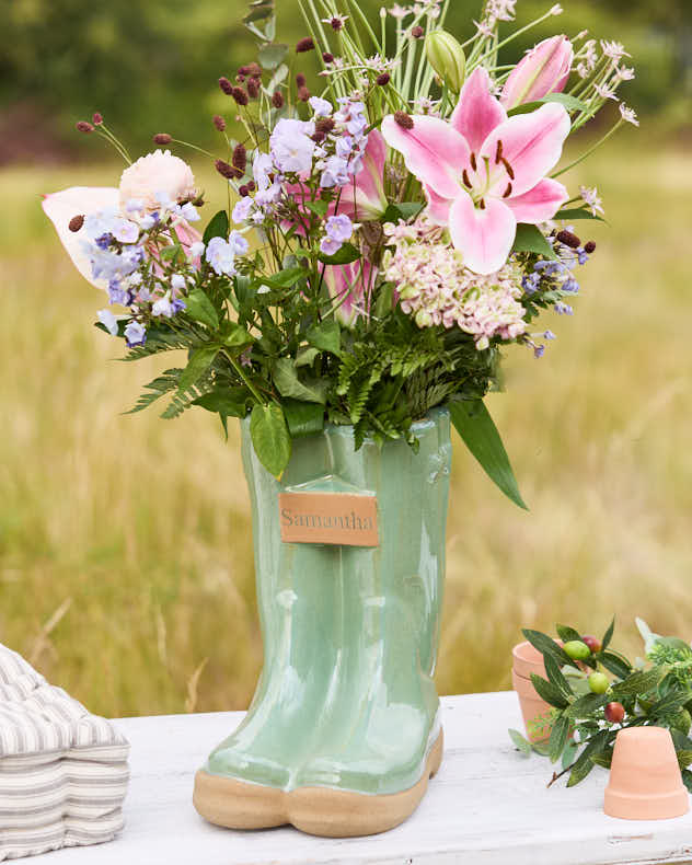 Pots &amp; Planters - Personalised Large Green Welly Planter