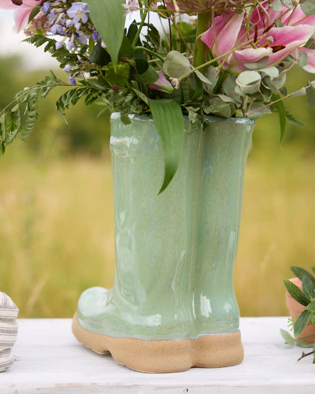 Pots &amp; Planters - Personalised Large Green Welly Planter