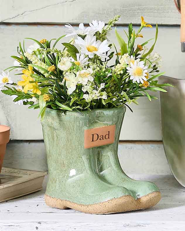 Personalised Small Green Welly Planter