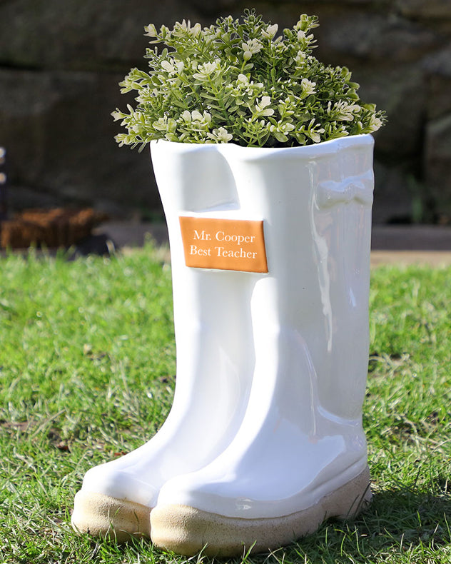 Personalised Gift Welly Boot Ceramic Planters