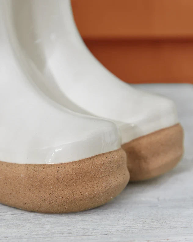 Personalised Large White Welly Planter closeup